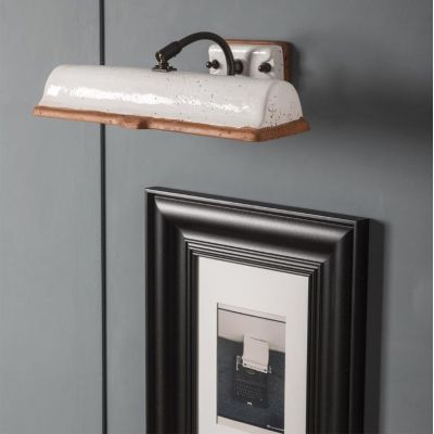 VINCI LAMPADA DA PARETE PER QUADRI O SPECCHI IN TERRACOTTA LAVORATA A MANO MADE IN ITALY TOSCOT - Cristalensi Shop Online