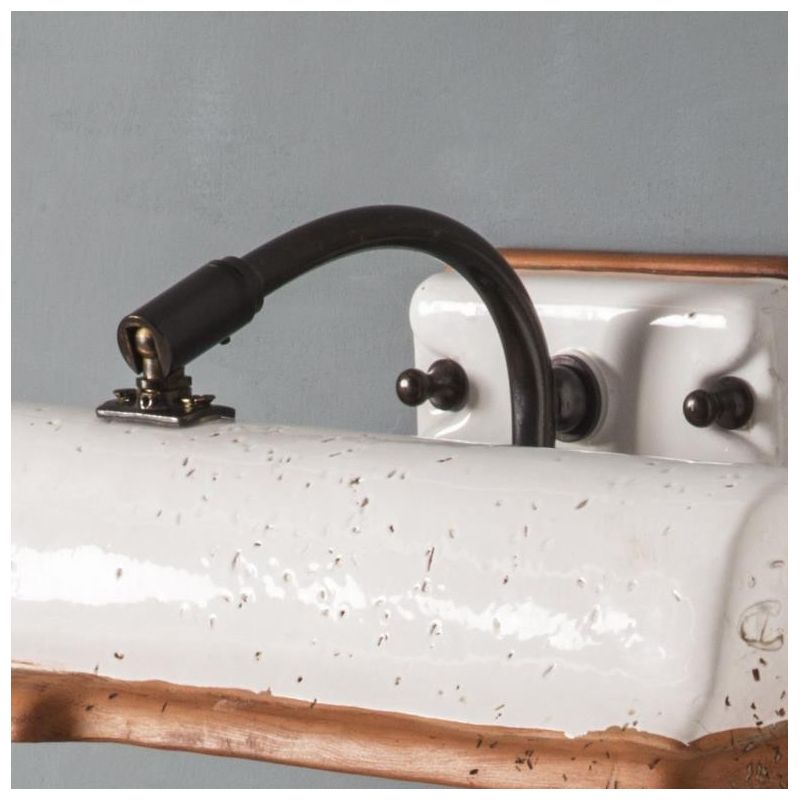 VINCI LAMPADA DA PARETE PER QUADRI O SPECCHI IN TERRACOTTA LAVORATA A MANO MADE IN ITALY TOSCOT - Cristalensi Shop Online