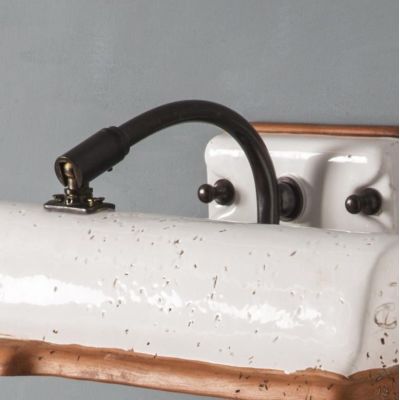 VINCI LAMPADA DA PARETE PER QUADRI O SPECCHI IN TERRACOTTA LAVORATA A MANO MADE IN ITALY TOSCOT - Cristalensi Shop Online