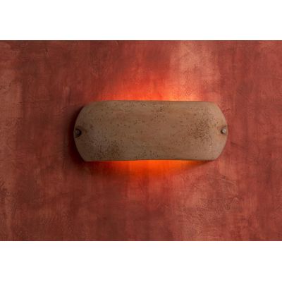 CASTELVERDE APPLIQUE A FASCIA RUSTICA IP55 PER AMBIENTI ESTERNI IN TERRACOTTA MADE IN ITALY TOSCOT - Cristalensi Shop Online