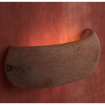 CASTELVERDE APPLIQUE A FASCIA RUSTICA IP55 PER AMBIENTI ESTERNI IN TERRACOTTA MADE IN ITALY TOSCOT - Cristalensi Shop Online
