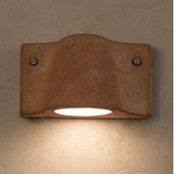 LIDO APPLIQUE SINUOSA RUSTICA IP55 PER AMBIENTI ESTERNI ED INTERNI IN TERRACOTTA MADE IN ITALY TOSCOT - Cristalensi Shop Online