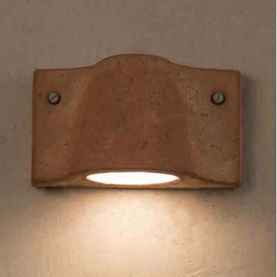 LIDO APPLIQUE SINUOSA RUSTICA IP55 PER AMBIENTI ESTERNI ED INTERNI IN TERRACOTTA MADE IN ITALY TOSCOT - Cristalensi Shop Online