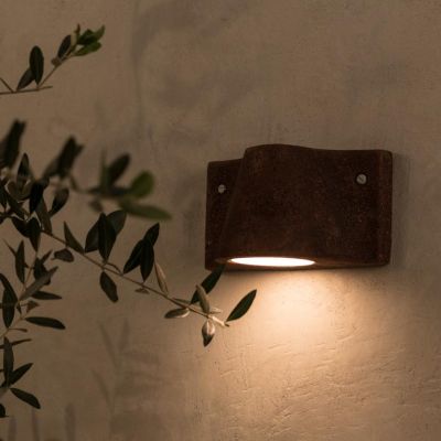 LIDO APPLIQUE SINUOSA RUSTICA IP55 PER AMBIENTI ESTERNI ED INTERNI IN TERRACOTTA MADE IN ITALY TOSCOT - Cristalensi Shop Online