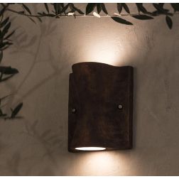 LIDO APPLIQUE SINUOSA RUSTICA IP55 PER AMBIENTI ESTERNI ED INTERNI IN TERRACOTTA MADE IN ITALY TOSCOT - Cristalensi Shop Online