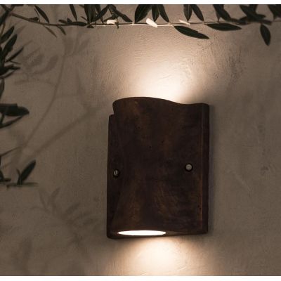 LIDO APPLIQUE SINUOSA RUSTICA IP55 PER AMBIENTI ESTERNI ED INTERNI IN TERRACOTTA MADE IN ITALY TOSCOT - Cristalensi Shop Online