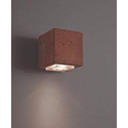 SMITH APPLIQUE CUBO RUSTICA IP65 LED 3,5W LUCE 3000K O 2700K IN TERRACOTTA MADE IN ITALY TOSCOT - Cristalensi Shop Online 2