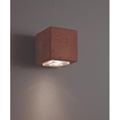 SMITH APPLIQUE CUBO RUSTICA IP65 LED 3,5W LUCE 3000K O 2700K IN TERRACOTTA MADE IN ITALY TOSCOT - Cristalensi Shop Online