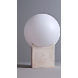 ATLANTE PICCOLO PALETTO DA ESTERNI H62 CM IP44 IN TERRACOTTA CON SFERA BIANCA D40 CM MADE IN ITALY TOSCOT - Cristalensi Shop Onl 2