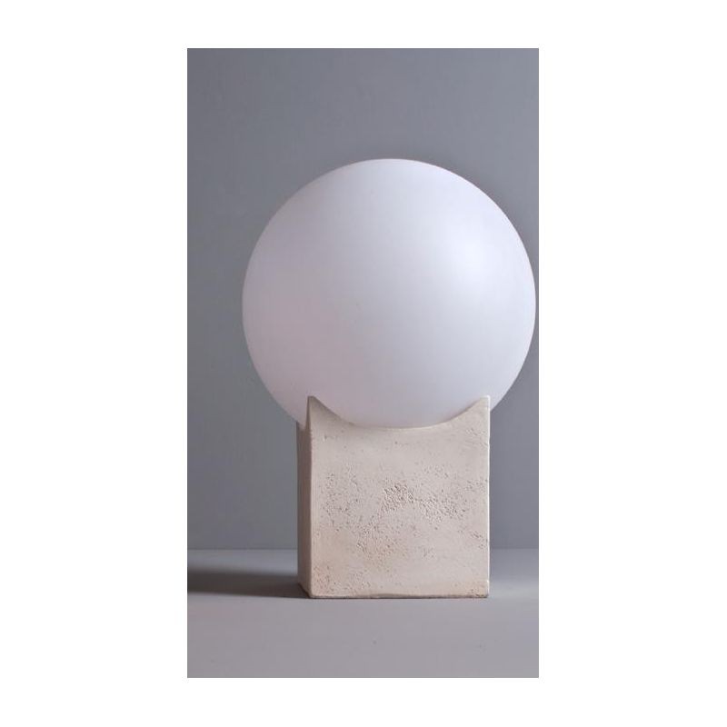 ATLANTE PICCOLO PALETTO DA ESTERNI H62 CM IP44 IN TERRACOTTA CON SFERA BIANCA D40 CM MADE IN ITALY TOSCOT - Cristalensi Shop Onl