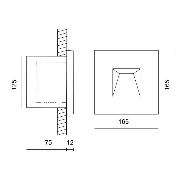SQUARE APPLIQUE DA INCASSO IP65 QUADRATO LED 3,5W LUCE 3000K O 2700K IN TERRACOTTA MADE IN ITALY TOSCOT - Cristalensi Shop Onlin