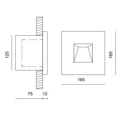 SQUARE APPLIQUE DA INCASSO IP65 QUADRATO LED 3,5W LUCE 3000K O 2700K IN TERRACOTTA MADE IN ITALY TOSCOT - Cristalensi Shop Onlin
