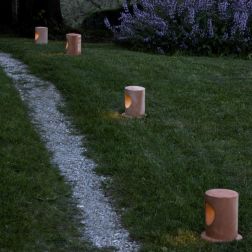 U-BOAT PALETTO DA GIARDINO IP65 IN TERRACOTTA 1 LUCE LED 3,5W LUCE 3000-2700K MADE IN ITALY TOSCOT - Cristalensi Shop Online 2