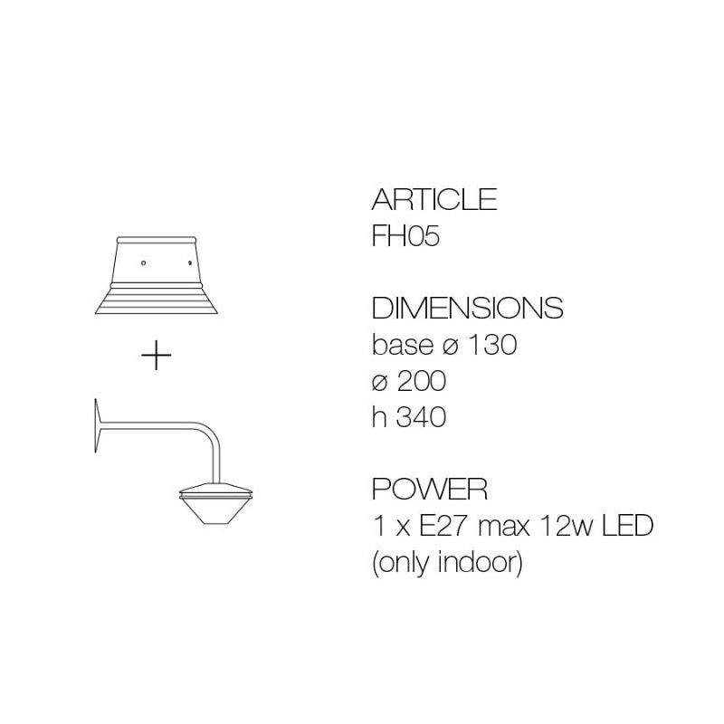 FH05 FISHATS LAMPADA A PARETE ORIGINALE IN ALLUMINIO CON CAPPELLO IN POLIESTERE 4 COLORI DISPONIBILI TOSCOT - Cristalensi Shop O