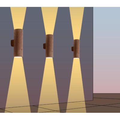 HANS APPLIQUE DA ESTERNI IP55 IN TERRACOTTA LAVORATA A MANO IN ITALIA BI-EMISSIONE ATTACCO GU10 TOSCOT - Cristalensi Shop Online