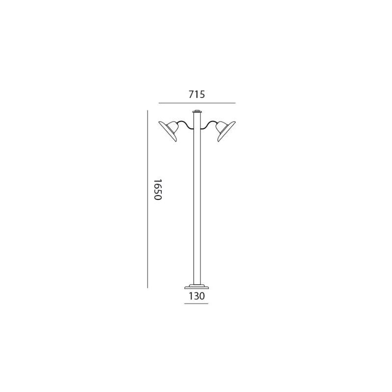 SPOLETO LAMPIONE DA GIARDINO 2 LUCI H165 CM IP44 IN TERRACOTTA MADE IN ITALY ATTACCO GU10 TOSCOT - Cristalensi Shop Online