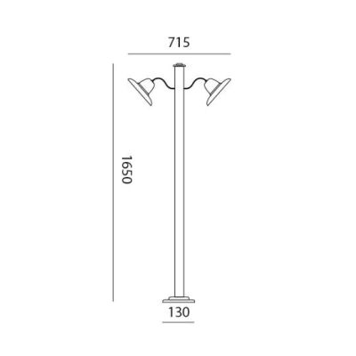 SPOLETO LAMPIONE DA GIARDINO 2 LUCI H165 CM IP44 IN TERRACOTTA MADE IN ITALY ATTACCO GU10 TOSCOT - Cristalensi Shop Online
