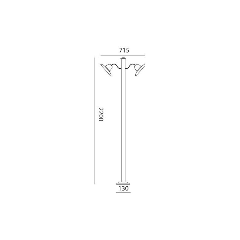 SPOLETO LAMPIONE DA GIARDINO 2 LUCI H220 CM IP44 IN TERRACOTTA MADE IN ITALY ATTACCO GU10 TOSCOT - Cristalensi Shop Online