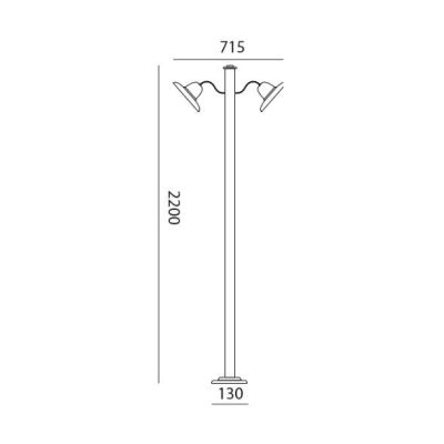 SPOLETO LAMPIONE DA GIARDINO 2 LUCI H220 CM IP44 IN TERRACOTTA MADE IN ITALY ATTACCO GU10 TOSCOT - Cristalensi Shop Online