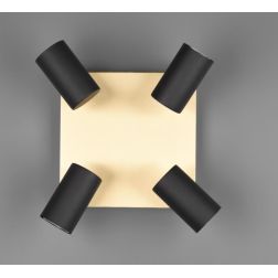 MARLEY FARETTO DA SOFFITTO METALLO ORO CON 4 SPOT ORIENTABILI NERI ATTACCO 4XGU10 TRIO LIGHTING - Cristalensi Shop Online 2