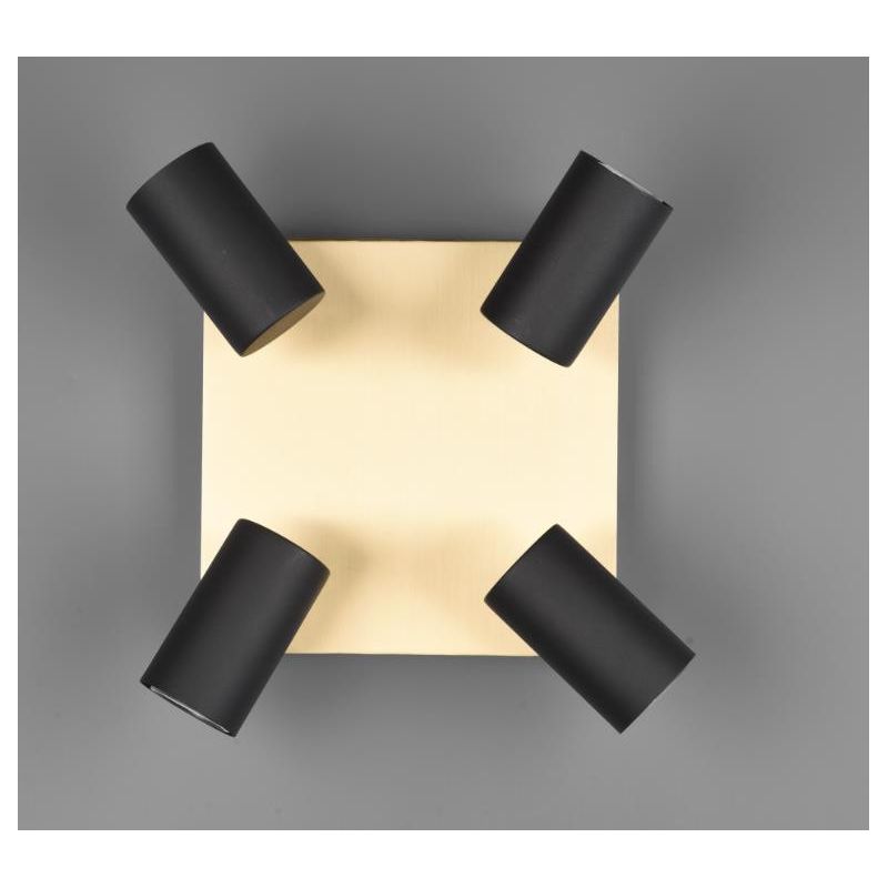MARLEY FARETTO DA SOFFITTO METALLO ORO CON 4 SPOT ORIENTABILI NERI ATTACCO 4XGU10 TRIO LIGHTING - Cristalensi Shop Online