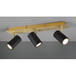 MARLEY FARETTO DA SOFFITTO METALLO ORO CON 3 SPOT ORIENTABILI NERI ATTACCO 3XGU10 TRIO LIGHTING - Cristalensi Shop Online