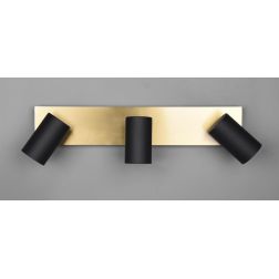MARLEY FARETTO DA SOFFITTO METALLO ORO CON 3 SPOT ORIENTABILI NERI ATTACCO 3XGU10 TRIO LIGHTING - Cristalensi Shop Online 2
