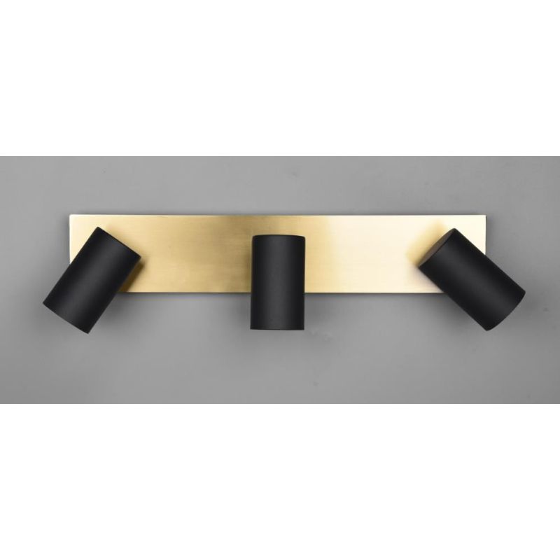MARLEY FARETTO DA SOFFITTO METALLO ORO CON 3 SPOT ORIENTABILI NERI ATTACCO 3XGU10 TRIO LIGHTING - Cristalensi Shop Online