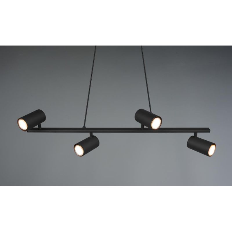 MARLEY SOSPENSIONE IN METALLO 4 FINITURE CON 4 SPOT CILINDRO ORIENTABILI ATTACCO 4XGU10 TRIO LIGHTING - Cristalensi Shop Online