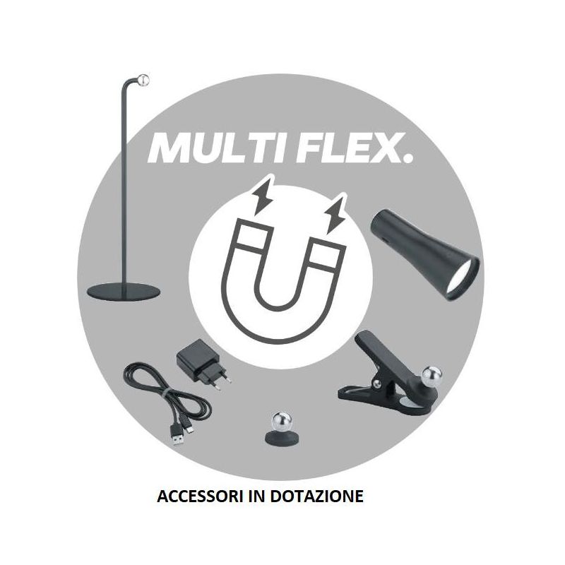MAXI LAMPADA DA TAVOLO TOUCH BATTERIA RICARICABILE LED 2W LUCE 3000K PORTA USB 2 COLORI MAGNETICA RL - Cristalensi Shop Online