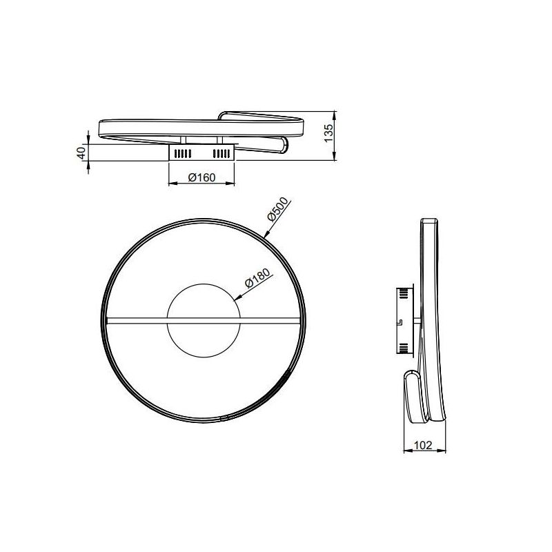 PARMA PLAFONIERA CIRCOLARE MODERNA D50 CM FINITURA BIANCA O CROMO LED 37W LUCE 4000K DIMMERABILE RL - Cristalensi Shop Online
