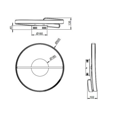 PARMA PLAFONIERA CIRCOLARE MODERNA D50 CM FINITURA BIANCA O CROMO LED 37W LUCE 4000K DIMMERABILE RL - Cristalensi Shop Online