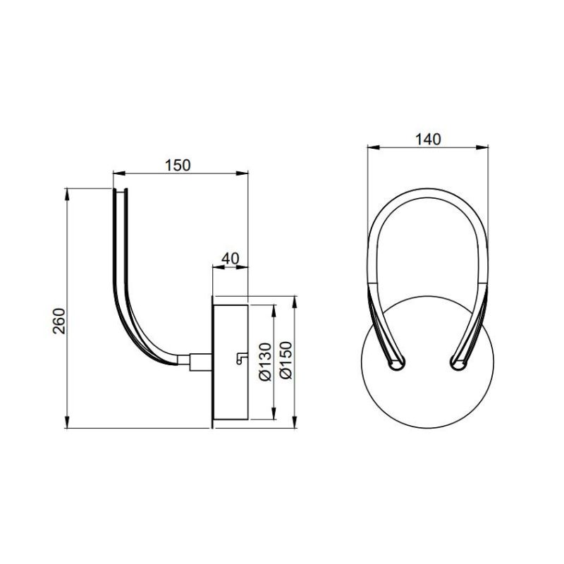 BOLOGNA APPLIQUE MODERNA SINUOSA FINITURA BIANCA O CROMO LED 11,5W LUCE 4000K DIMMERABILE RL - Cristalensi Shop Online