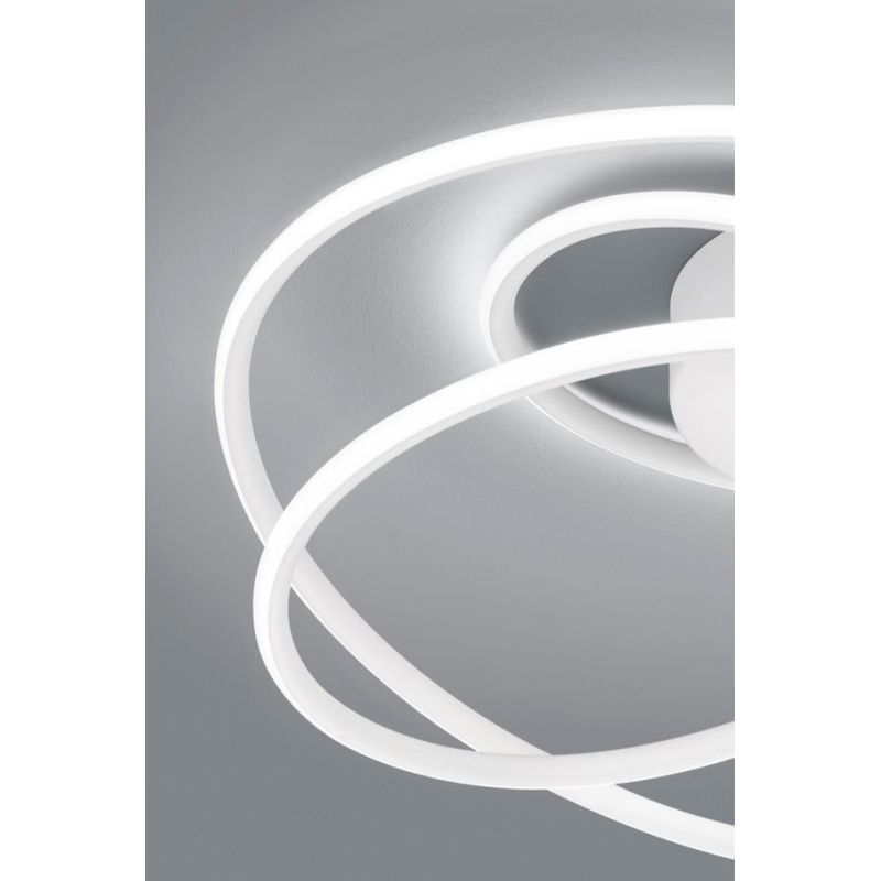 BOLOGNA PLAFONIERA SINUOSA FINITURA BIANCA O CROMO LED 36W LUCE 4000K DIMMERABILE MODERNA RL - Cristalensi Shop Online