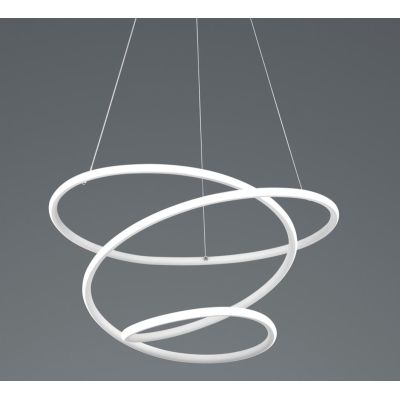 BOLOGNA SOSPENSIONE SINUOSA IN FINITURA BIANCA O CROMO LED 36W LUCE 4000K DIMMERABILE MODERNA RL - Cristalensi Shop Online
