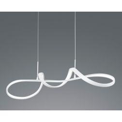 PERUGIA SOSPENSIONE SINUOSA IN FINITURA BIANCA O CROMO LED 37W LUCE 4000K DIMMERABILE MODERNA RL - Cristalensi Shop Online