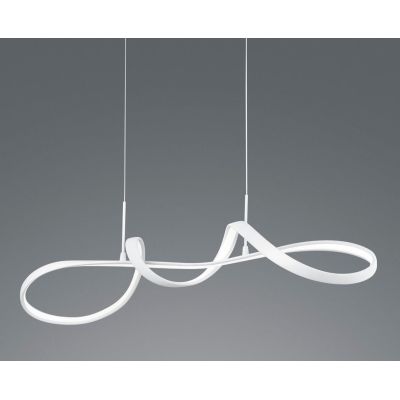 PERUGIA SOSPENSIONE SINUOSA IN FINITURA BIANCA O CROMO LED 37W LUCE 4000K DIMMERABILE MODERNA RL - Cristalensi Shop Online