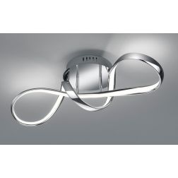 PERUGIA PLAFONIERA SINUOSA IN FINITURA BIANCA O CROMO LED 28W LUCE 4000K DIMMERABILE MODERNA RL - Cristalensi Shop Online