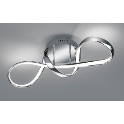 PERUGIA PLAFONIERA SINUOSA IN FINITURA BIANCA O CROMO LED 28W LUCE 4000K DIMMERABILE MODERNA RL - Cristalensi Shop Online