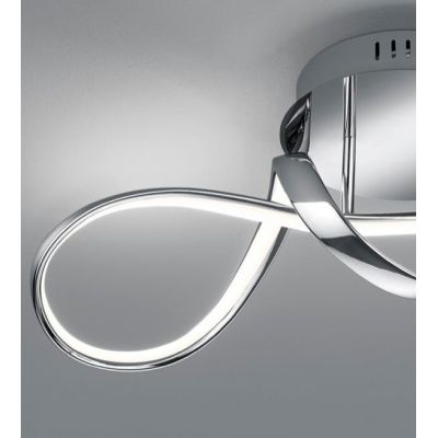 PERUGIA PLAFONIERA SINUOSA IN FINITURA BIANCA O CROMO LED 28W LUCE 4000K DIMMERABILE MODERNA RL - Cristalensi Shop Online