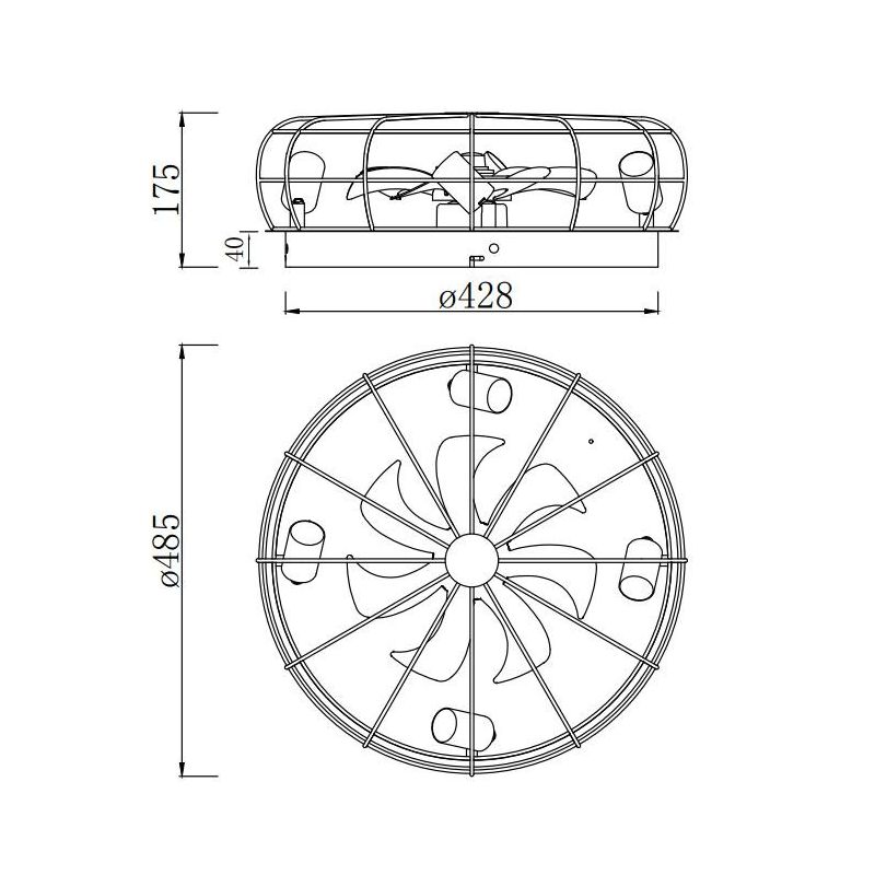 TRONDHEIM PLAFONIERA CON VENTILATORE CON TELECOMANDO 3 FINITURE ATTACCO 4XE27 RL - Cristalensi Shop Online