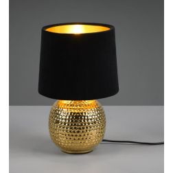 SOPHIA LAMPADA DA TAVOLO CLASSICA IN CERAMICA ORO CON PARALUME IN TESSUTO 5 COLORI ATTACCO E14 RL - Cristalensi Shop Online 2