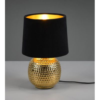 SOPHIA LAMPADA DA TAVOLO CLASSICA IN CERAMICA ORO CON PARALUME IN TESSUTO 5 COLORI ATTACCO E14 RL - Cristalensi Shop Online