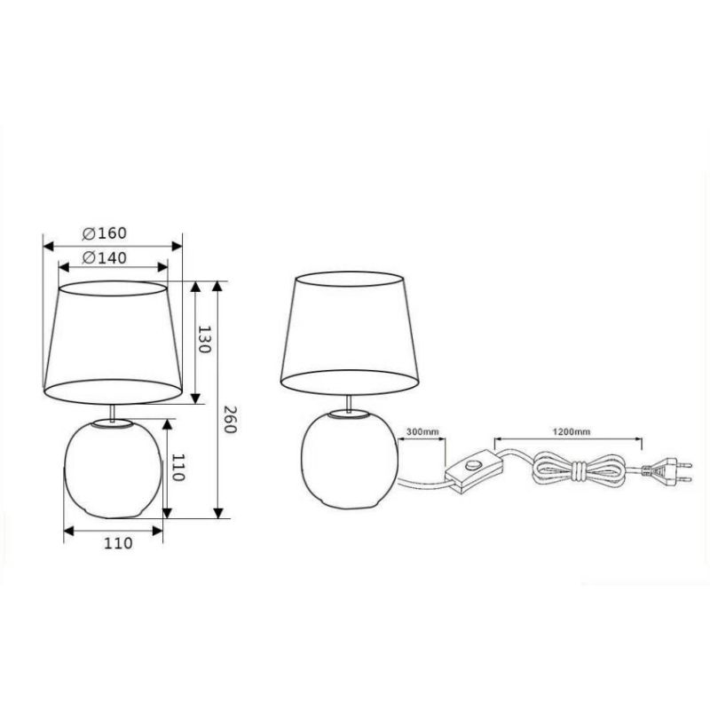 SOPHIA LAMPADA DA TAVOLO CLASSICA IN CERAMICA ORO CON PARALUME IN TESSUTO 5 COLORI ATTACCO E14 RL - Cristalensi Shop Online
