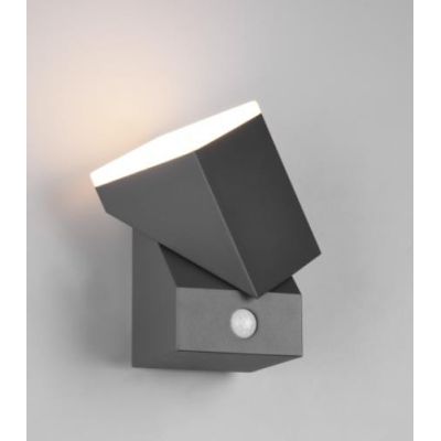 AVON APPLIQUE ORIENTABILE IP54 CON SENSORE CREPUSCOLARE E DI MOVIMENTO ANTRACITE LED 6W LUCE 3000K TRIO LIGHTING - Cristalensi S