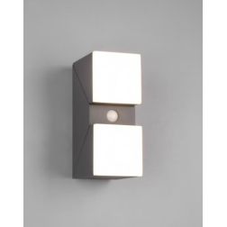 AVON APPLIQUE 2 LUCI ORIENTABILE IP54 CON SENSORE CREPUSCOLARE E DI MOVIMENTO ANTRACITE LED 12W LUCE TRIO LIGHTING - Cristalensi 2