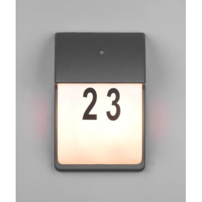 MERSEY APPLIQUE DA ESTERNO CON NUMERI E LETTERE E SENSORE CREPUSCOLARE IP44 ANTRACITE TRIO LIGHTING - Cristalensi Shop Online