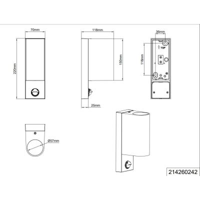 ROYA APPLIQUE DA ESTERNI IP44 CON SENSORE DI MOVIMENTO ANTRACITE ATTACCO 2XGU10 TRIO LIGHTING - Cristalensi Shop Online