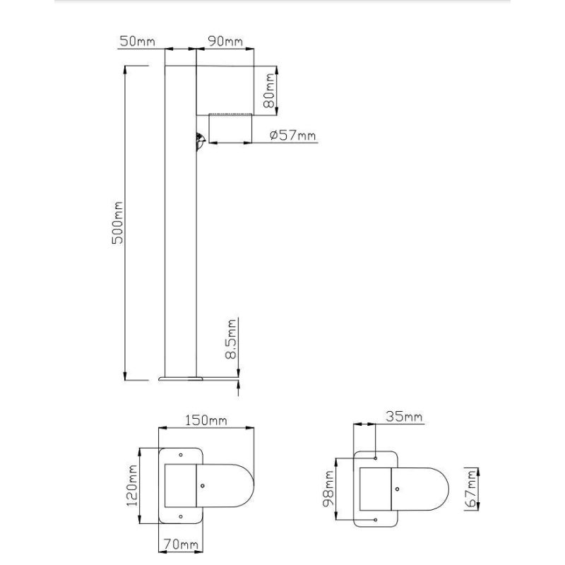 ROYA PALETTO MODERNO H50 PER ESTERNI CON SENSORE DI MOVIMENTO ANTRACITE ATTACCO GU10 TRIO LIGHTING - Cristalensi Shop Online