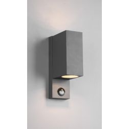ROYA APPLIQUE CUBICA DA ESTERNI IP44 CON SENSORE DI MOVIMENTO ANTRACITE ATTACCO 2XGU10 TRIO LIGHTING - Cristalensi Shop Online